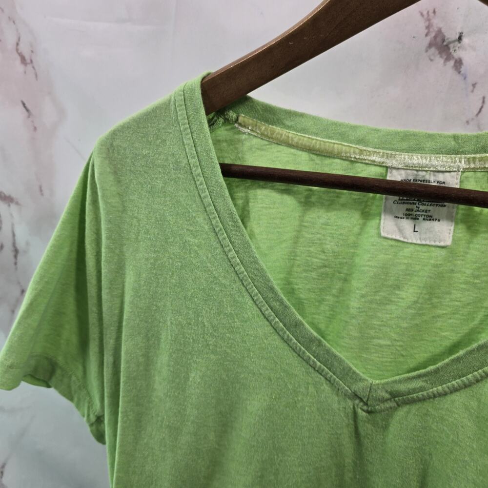 Masters T Shirt Womens Large Green V Short Sleeve Clubhouse Collection Tee - Picture 2 of 9